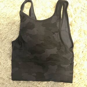Lululemon Black and Gray Sports Bra Sleek Racerback